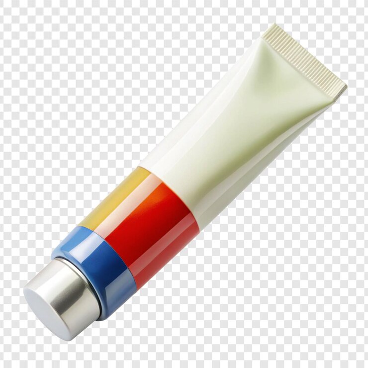 PSD tubo de pintura aislado sobre un fondo transparente
