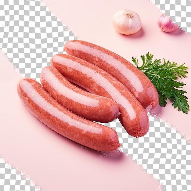 PSD tubos de carne sin cocinar de fondo transparente