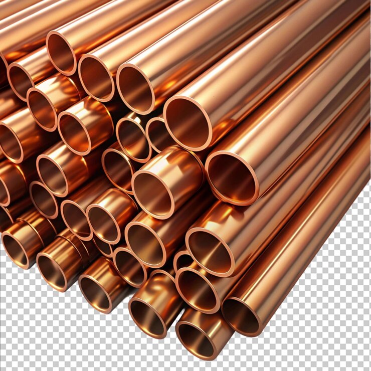 PSD tubos de cobre aislados renderizado en 3d