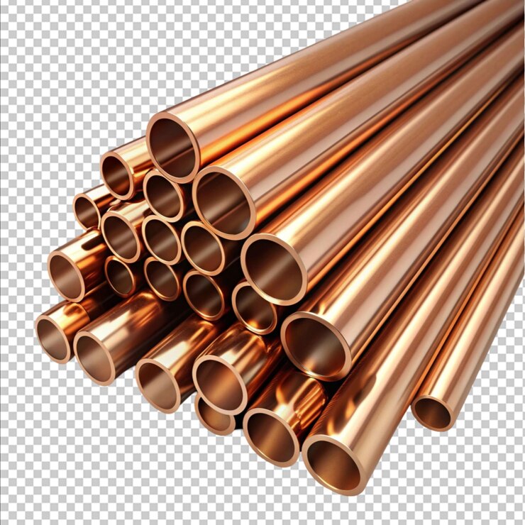 PSD tubos de cobre aislados renderizado en 3d