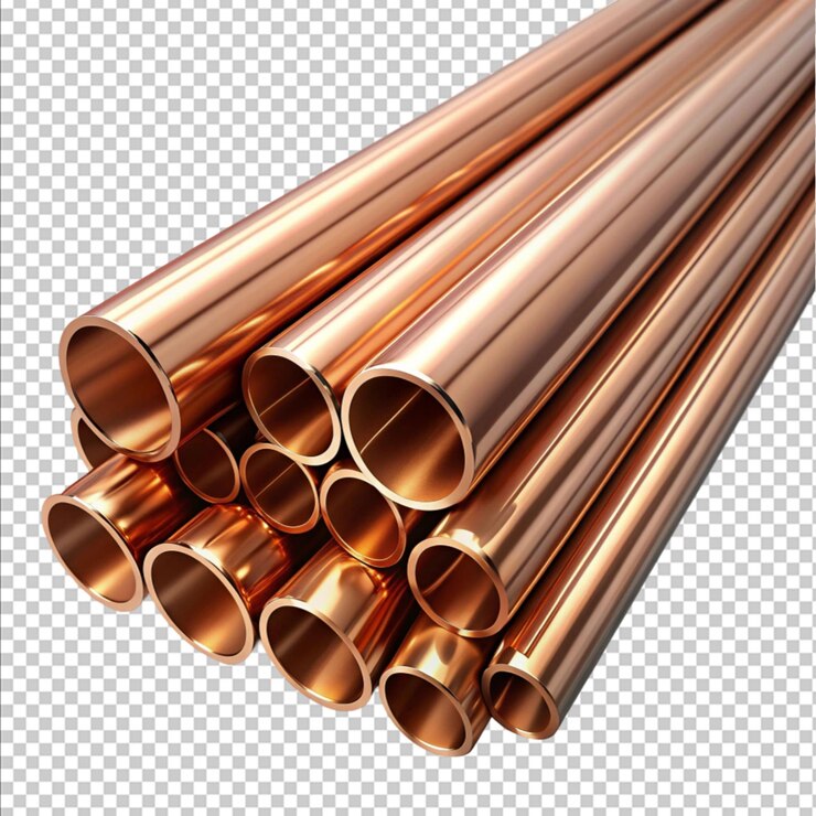 PSD tubos de cobre aislados renderizado en 3d