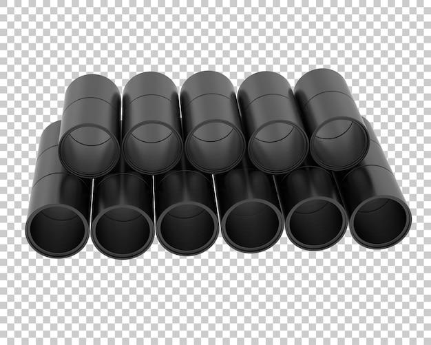 PSD tubos de construcción en la ilustración de representación 3d de fondo transparente
