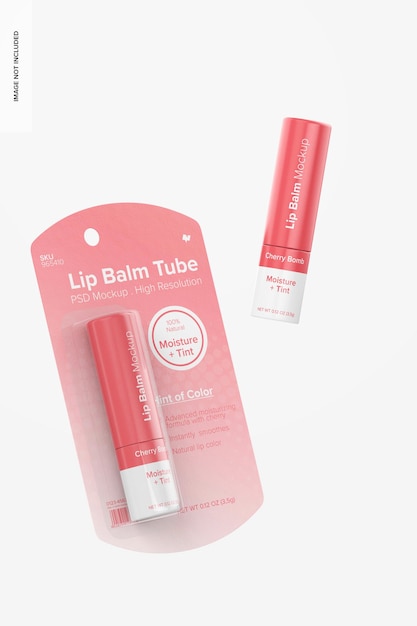 Tubos de protetor labial em blister, flutuante