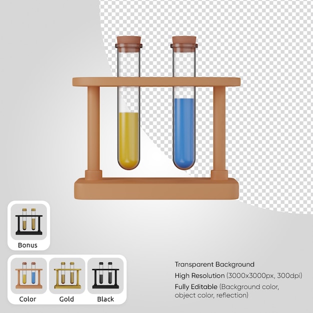PSD tubos de ensayo 3d