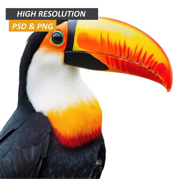 Tucan Bird de alta resolución en formato PSD PNG