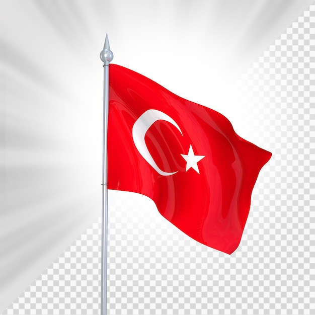 PSD türkei-flagge 3d-rendering