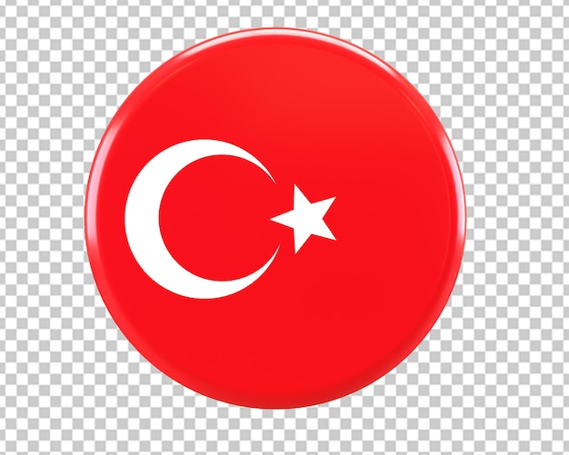 PSD türkei flagge logo kreis rotes symbol 3d rendern