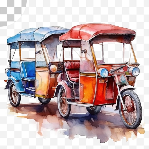 PSD tuk tuk aquarell png hintergrund