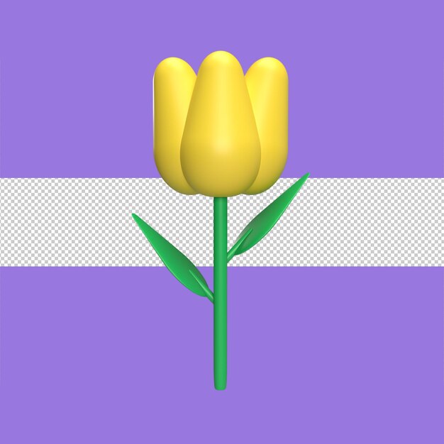 Tulip 3d-symbol modell cartoon stil konzept rendern illustration