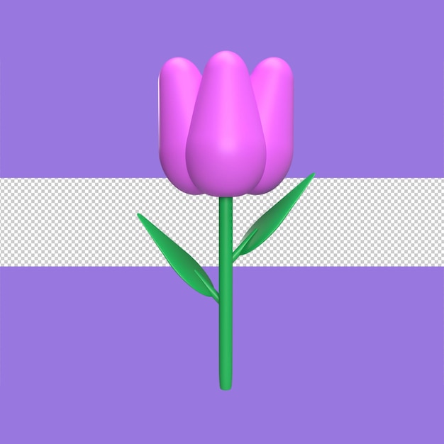 PSD tulip 3d-symbol modell cartoon stil konzept rendern illustration