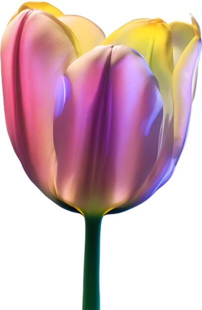 PSD tulipa brilhante imagem em close de flor de tulipa brilhante