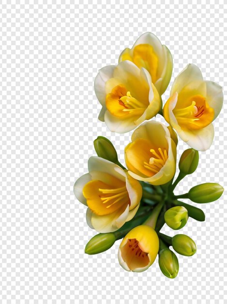 Des Tulipes Jaunes Sur Un Fond Transparent