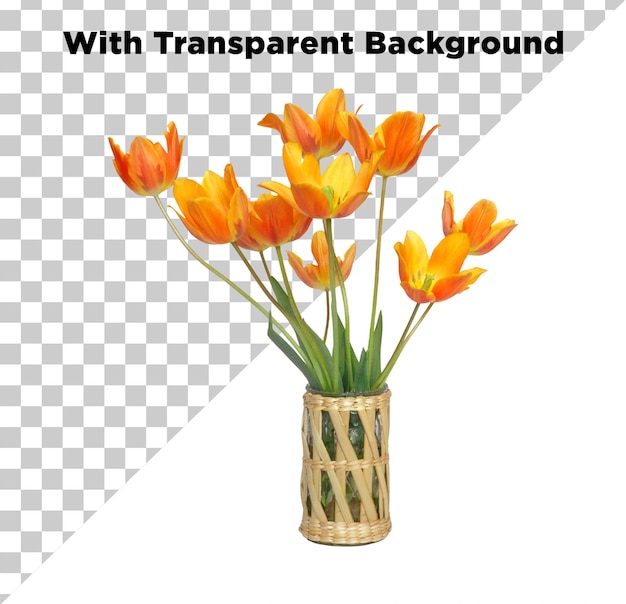 Des tulipes orange dans un vase