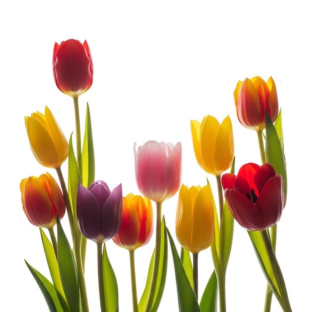 Des tulipes vibrantes en fleurs Un spectacle de printemps coloré