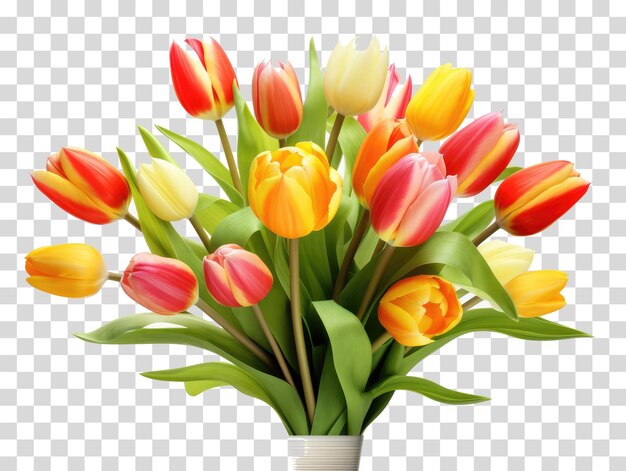 PSD tulpenblumen-clipart auf durchsichtigem hintergrund vektorillustration