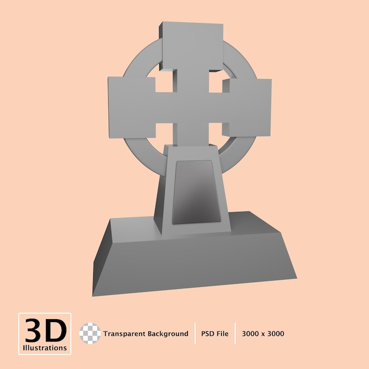 PSD tumba hallowen 3d icono ilustración