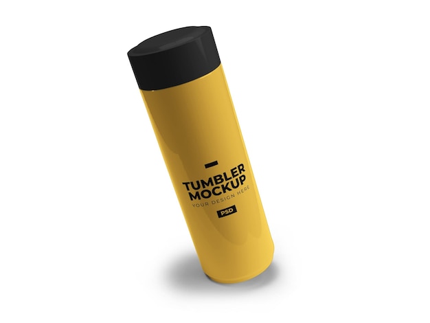 Tumbler 3D Mockup su sfondo bianco isolato