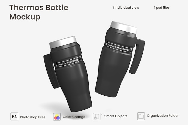 Tumbler cup mockup wasserflaschenvorlage premium psd