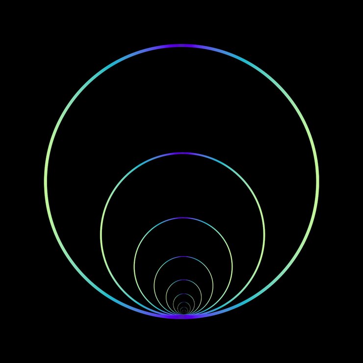 PSD túnel de círculos concêntricos - ilustração em perspectiva abstrata