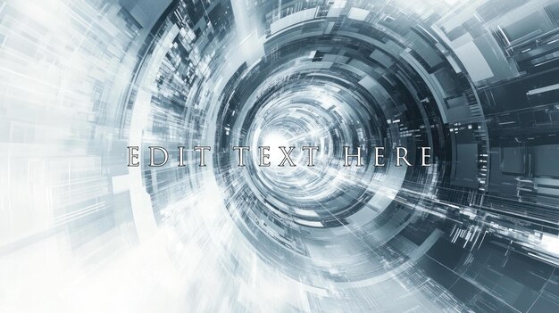 Túnel futurista abstracto de corrientes y circuitos de datos tecnológicos giratorios