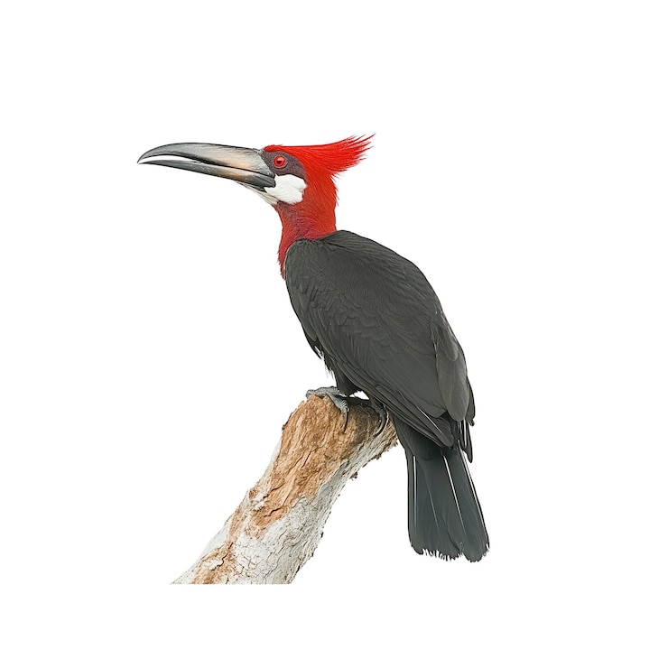 PSD turaco de cruz vermelha em cima de um galho