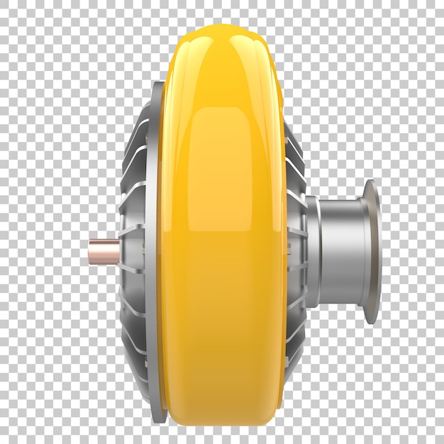 Turbina del motore dell'auto su sfondo trasparente 3d rendering illustrazione