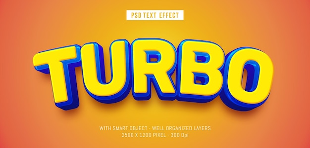 Turbo de texto editable con efecto de estilo 3d