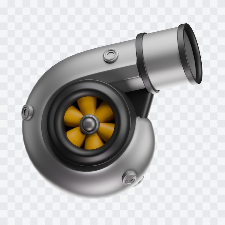 PSD turbocharger engine 3d illustration