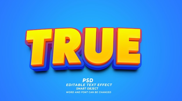 Ture 3d Editable Text Effect Photoshop Template PSD Style