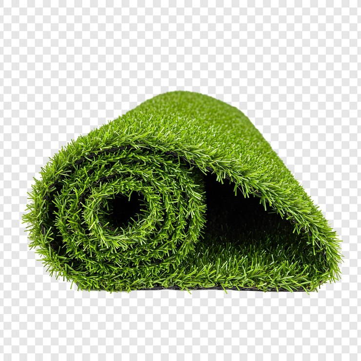 Turf artificiale verde arrotolato