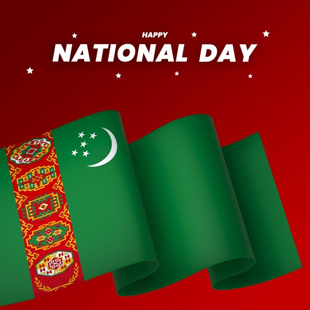 PSD turkmenistan-flagge-element-design nationaler unabhängigkeitstag-banner-band psd
