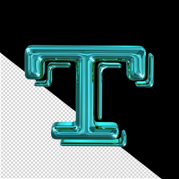 Turquesa símbolo letra t