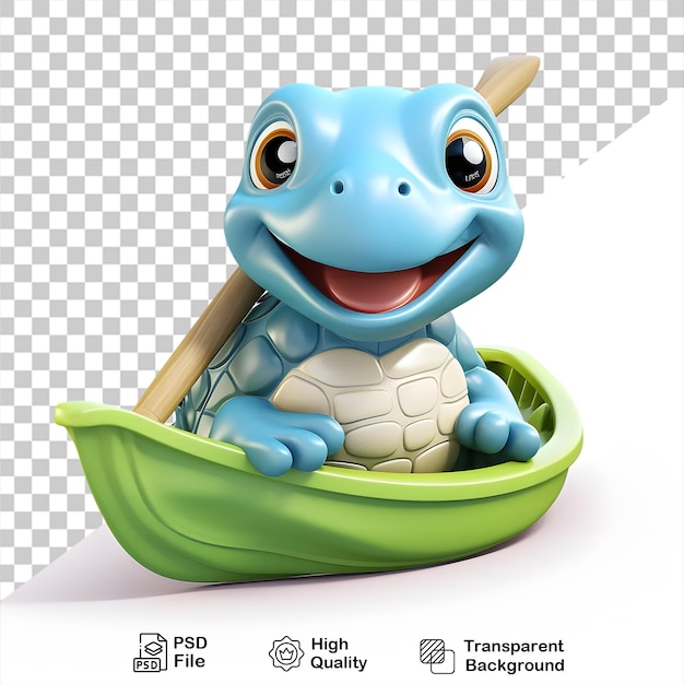 Turtle es un personaje de dibujos animados en 3d aislado sobre un fondo transparente