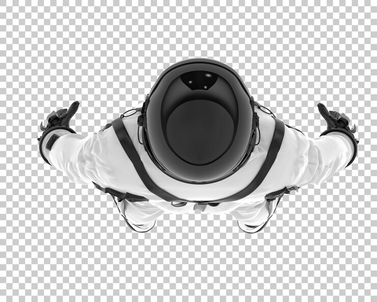 PSD tuta spaziale isolata su sfondo trasparente illustrazione del rendering 3d
