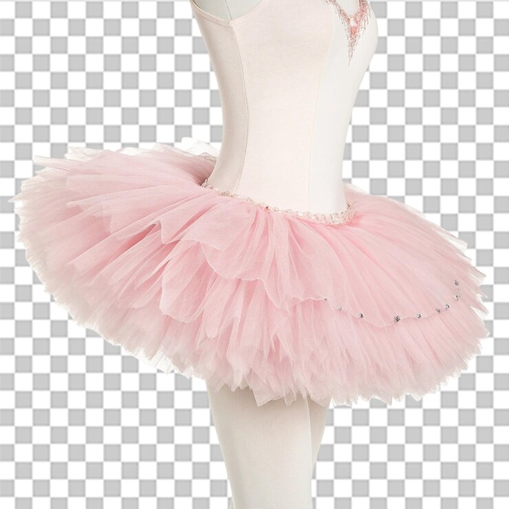 PSD tutu de ballet rosa isolado em fundo branco