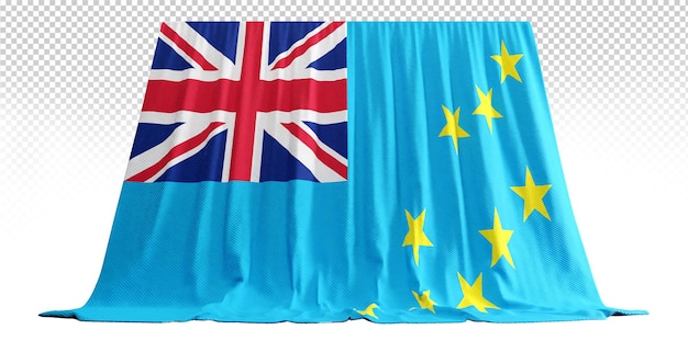 Tuvalu Flag Curtain in 3D Rendering called Flag of Tuvalu