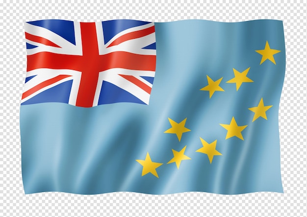 Tuvalu-Flagge isoliert auf weiß