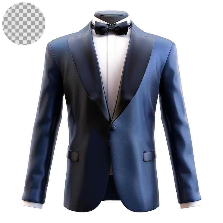 PSD tuxedo azul medianoche tuxedo azul medianoche con un diseño elegante sobre un fondo transparente