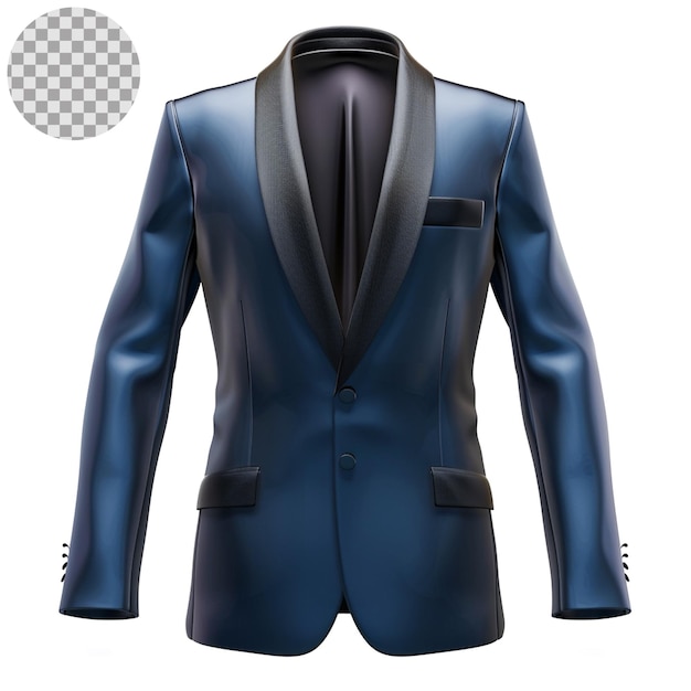 Tuxedo azul medianoche Tuxedo azul medianoche con un diseño elegante sobre un fondo transparente