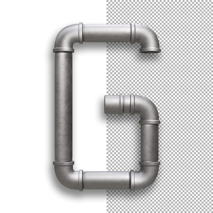 PSD tuyau métallique, alphabet g