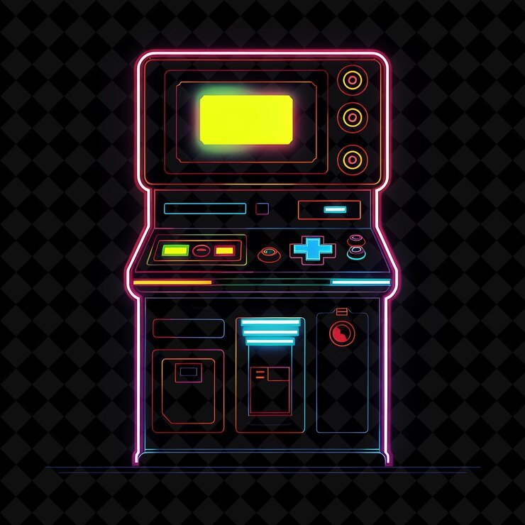 PSD tv stand 8 bit pixel con diseño de juegos de arcade y consola con png colección de diseño único y2k