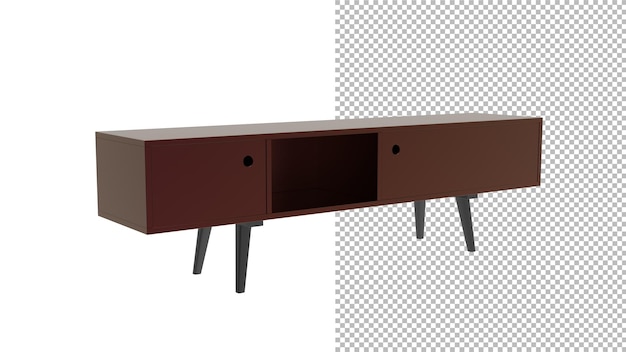 TV VINTAGE MEUBEL ángulo de visión sin sombra 3d render