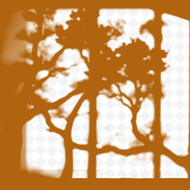 PSD twilight forest shadow casting profundas silhuetas de árvores alongadas png sombra cast ilustraçõesd