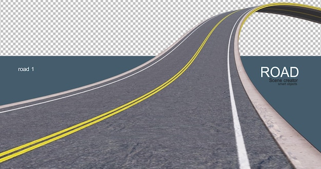 Twisted asphalt paved roads