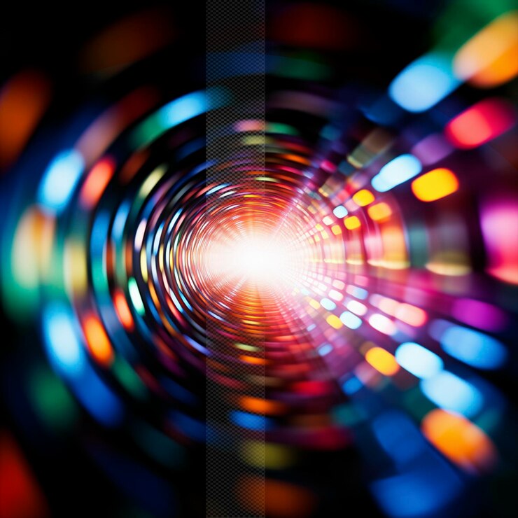 PSD twisted colorful light bukeh effect
