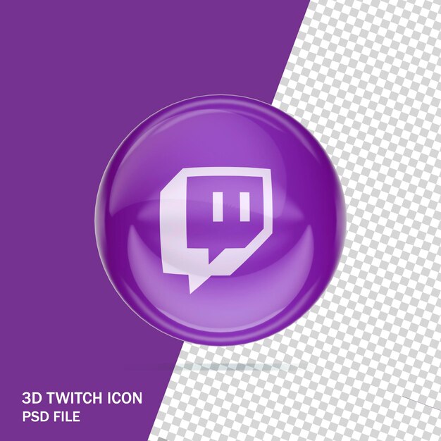 PSD twitch icon 3d