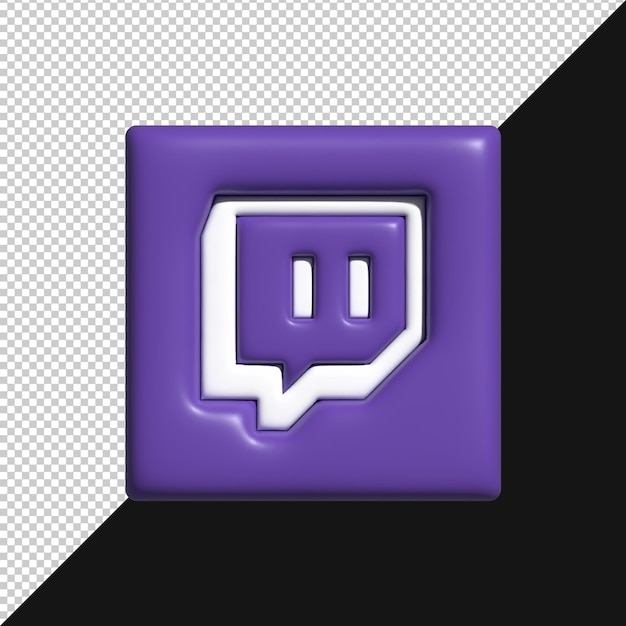 Twitch-Logo-Symbol im lila Quadrat