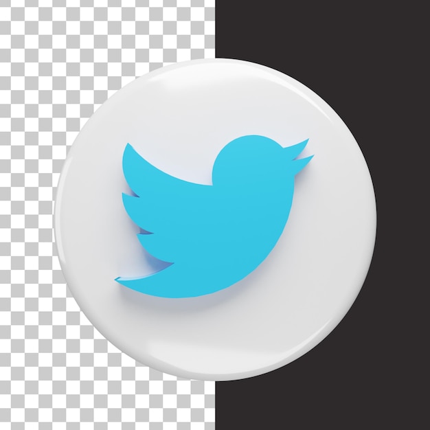 PSD twitter 3d isolé