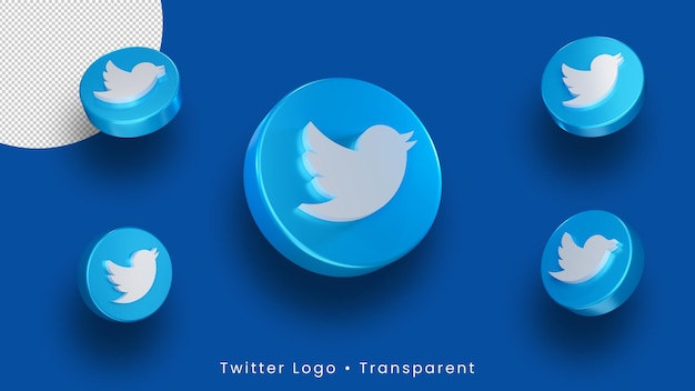 Twitter 3D logo twitter icona backgorund