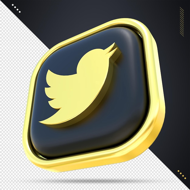 Twitter-Icon-Social-Media-Stile in Schwarz und Gold